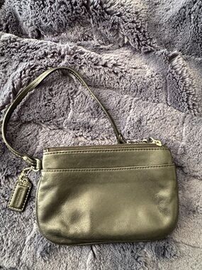 Coach black Leather Wristlet Clutch